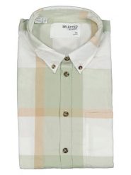 SELECTED HOMME Koszula - Slim fit - w kolorze jasnozielono-białym rozmiar: M. Zielone koszule Selected Homme, m, bez wzorów, z bawełny, bez kołnierzyka, bez ramiączek. Za 61.46 zł.