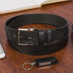 Pasek skórzany BELTIMORE r.130-145 cm E36 czarny. Czarne paski bez wzorów. Za 59.99 zł.