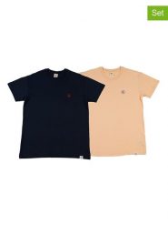 The Time of Bocha Koszulki (2 szt.) w kolorze granatowym i żółtym rozmiar: XXL. Niebieskie bezrękawniki The Time of Bocha, xxl, bez wzorów, z bawełny, bez kołnierzyka, bez ramiączek. Za 86.99 zł.