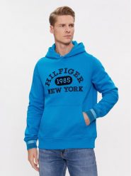 Tommy Hilfiger Bluza Collegiate MW0MW32682 Niebieski Regular Fit. Niebieskie bluzy Tommy Hilfiger, m, bez wzorów, z bawełny, bez kaptura. Za 749.99 zł.