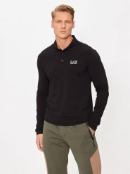 EA7 Emporio Armani Polo 8NPF15 PJVQZ 1200 Czarny Regular Fit. Czarne koszulki polo EA7 Emporio Armani, m, bez wzorów, z bawełny, bez kołnierzyka, bez ramiączek. Za 199.99 zł.