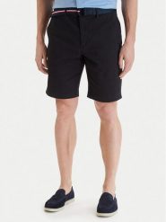 Tommy Hilfiger Szorty materiałowe Denton MW0MW42349 Czarny Slim Fit. Czarne szorty Tommy Hilfiger, m, bez wzorów, z bawełny. Za 369.99 zł.