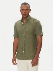 Tommy Hilfiger Koszula MW0MW35207 Zielony Regular Fit. Zielone koszule Tommy Hilfiger, l, bez wzorów, ze lnu, bez kołnierzyka, bez ramiączek. Za 349.99 zł.