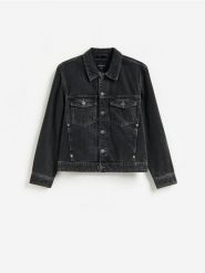Jeansowa kurtka - szary. Szare kurtki Reserved, l, bez wzorów, z denimu, bez kaptura. Za 169.99 zł.