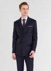 PAKO LORENTE – Dwurzędowa marynarka garniturowa w subtelną kratę. Garnitury Pako Lorente, na ślub cywilny, bez wzorów, z wełny. Za 649.99 zł.