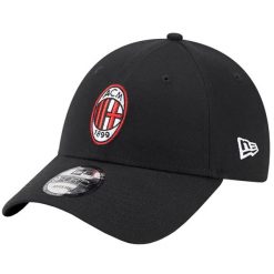Czapka z daszkiem Milan AC 9Forty. Czarne czapki z daszkiem New Era, bez wzorów. Za 109.99 zł.