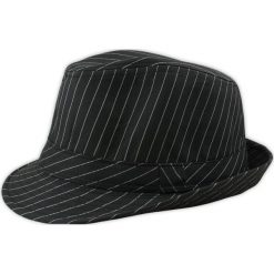 Kapelusz Bawełniany, Czarny w Białe Paski, Trilby, Męski, z Paskiem, JACKSON -JAREK. Białe kapelusze Jarek, bez wzorów, z bawełny, klasyczne. Za 67.00 zł.