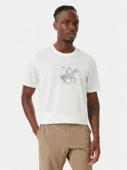 Beverly Hills Polo Club T-Shirt M1623-HR Biały Regular Fit. Białe koszulki polo Beverly Hills Polo Club, m, bez wzorów, z bawełny, bez kołnierzyka, bez ramiączek. Za 172.99 zł.