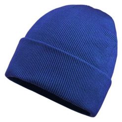 Niebieska, Błękitna Męska Zimowa Czapka -EM Men's Accessories- Ciepła, Beanie. Niebieskie czapki zimowe Em men's accessories, bez wzorów, ze skóry. Za 59.99 zł.