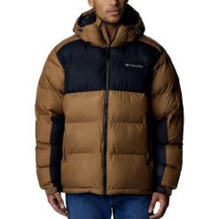 COLUMBIA Kurtka męska Pike Lake II Hooded Jacket delta black-XL. Brązowe kurtki Columbia, na zimę, l, bez wzorów, z materiału, z kapturem. Za 411.50 zł.