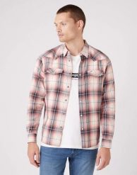WRANGLER LS WESTERN SHIRT MĘSKA KOSZULA W KRATĘ LANTANA CORAL W5A02LP42 112146083. Koszule Wrangler, m, bez wzorów, bez kołnierzyka, bez ramiączek. Za 139.99 zł.