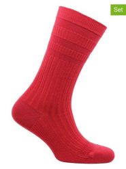 Norfolk Skarpety trekkingowe (2 pary) "Joseph" w kolorze czerwonym rozmiar: 43-46. Czerwone skarpety Norfolk, bez wzorów, z materiału. Za 39.99 zł.