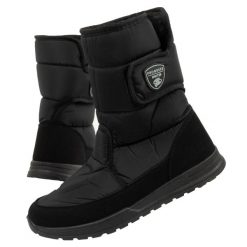 Buty męskie zimowe Progres ocieplane. Czarne buty sportowe casual PROGRESS, na zimę, bez wzorów, przed kolano, bez zapięcia. Za 169.00 zł.
