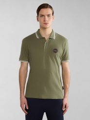 Napapijri Koszulka polo "Macas" w kolorze khaki rozmiar: M. Brązowe koszulki polo Napapijri, m, bez wzorów, z bawełny, bez kołnierzyka, bez ramiączek. Za 96.83 zł.