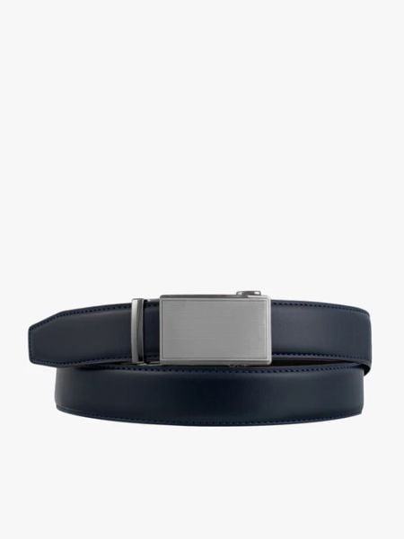 Granatowy pasek ze skóry licowej. Niebieskie paski Brawo sp. z o.o., bez wzorów, ze skóry, eleganckie. Za 129.99 zł.