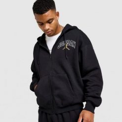 Bluza z kapturem Air Jordan Brooklyn Fleece Full-Zip Hoodie Czarna IB7908-011. Czarne bluzy Jordan, bez wzorów, z kapturem. Za 279.00 zł.
