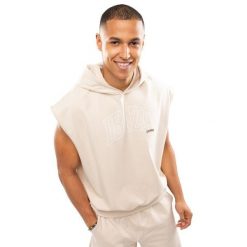 Męska bluza z kapturem bez rękawów Lifestyle Siroko IBZ Swish Ivory. Białe bluzy z kapturem SIROKO, m, bez wzorów, z dresówki, z kapturem. Za 126.00 zł.