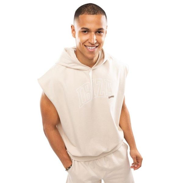 Męska bluza z kapturem bez rękawów Lifestyle Siroko IBZ Swish Ivory. Białe bluzy z kapturem SIROKO, m, bez wzorów, z bawełny, z kapturem. Za 148.00 zł.