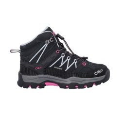 Buty trekkingowe juniorskie CMP Rigel Mid Wp. Czarne trekkingi CMP, bez wzorów, bez zapięcia. Za 269.99 zł.
