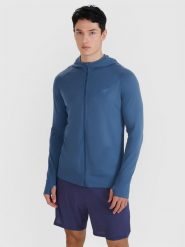4F Bluza do biegania w terenie szybkoschnąca męska - granatowa S/M. Niebieskie bluzy z kapturem 4F, m, bez wzorów, z dzianiny, z kapturem. W wyprzedaży za 149.99 zł.