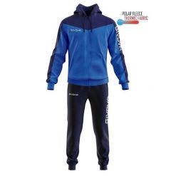 Givova Tuta Roma – polar fleece z kapturem, rozmiar S. Niebieskie bluzy z polaru Givova, s, bez wzorów, z dresówki, z kapturem. Za 252.99 zł.