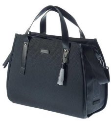Torba biznesowa „Noir. Czarne torby na ramię BASIL, bez wzorów, z materiału, na ramię, bez dodatków. Za 385.00 zł.