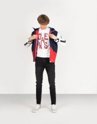 Pepe Jeans Kurtka "Anthony" | PM402400 | Anthony | Mężczyzna | Biały, Czerwony, Granatowy. Białe kurtki Pepe Jeans, m, bez wzorów, z jeansu, bez kaptura. W wyprzedaży za 339.00 zł.