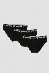 MOSCHINO Czarne męskie slipy trzypak, Rozmiar S. Czarne slipki MOSCHINO, m, bez wzorów. W wyprzedaży za 269.00 zł.