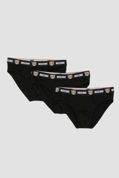 MOSCHINO Czarne męskie slipy trzypak, Rozmiar S. Czarne slipki MOSCHINO, m, bez wzorów. W wyprzedaży za 269.00 zł.