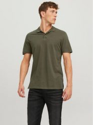 Jack&Jones Polo Basic 12136516 Zielony Slim Fit. Zielone koszulki polo Jack&Jones, m, bez wzorów, z bawełny, bez kołnierzyka, bez ramiączek. Za 79.99 zł.