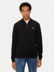 U.S. Polo Assn. Sweter MUP2963 Czarny Regular Fit. Czarne swetry rozpinane U.S. Polo Assn., m, bez wzorów, z bawełny, bez kołnierzyka, bez ramiączek. Za 339.99 zł.