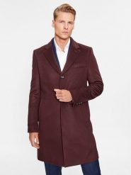 Boss Płaszcz wełniany H-Hyde-234 50502327 Bordowy Slim Fit. Czerwone płaszcze Boss, na zimę, m, bez wzorów, z wełny, bez kaptura. Za 2,389.00 zł.