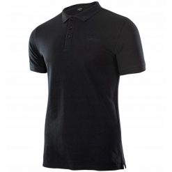 Koszulka polo dla mężczyzn Hi-tec Romso. Czarne koszulki polo sportowe Hi-tec, m, bez wzorów, bez kołnierzyka, bez ramiączek. Za 95.88 zł.