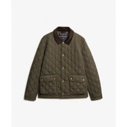 Kurtka puchowa Superdry Estate. Zielone kurtki Superdry, m, bez wzorów, z puchu, bez kaptura. Za 477.45 zł.