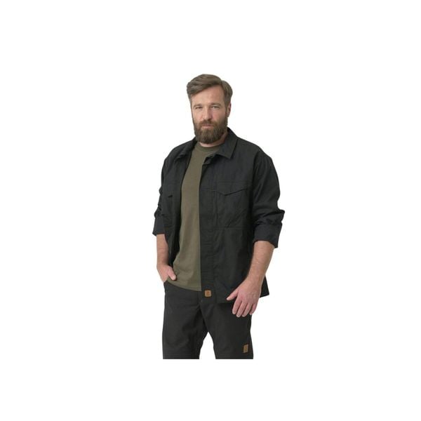 Koszula męska Helikon-Tex Woodsman. Czarne koszule Helikon-Tex, m, bez wzorów, bez kołnierzyka, bez ramiączek. Za 314.99 zł.
