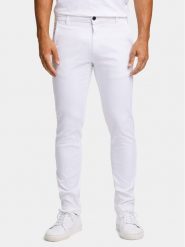Lindbergh Chinosy 30-005044 Biały Slim Fit. Białe eleganckie spodnie Lindbergh, m, z bawełny. Za 219.99 zł.