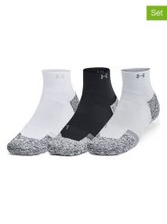 Under Armour Skarpety sportowe (3 pary) "Pro" w kolorze czarno-szaro-białym rozmiar: S. Białe skarpetki sportowe Under Armour, bez wzorów, z materiału. Za 69.91 zł.