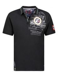 Geographical Norway Koszulka polo "Karuen" w kolorze czarnym rozmiar: M. Czarne koszulki polo Geographical Norway, m, bez wzorów, z bawełny, bez kołnierzyka, bez ramiączek. Za 101.70 zł.