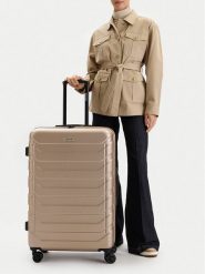 GINO ROSSI Walizka duża CEO-GIN-L-002-05-GOLD3 Złoty. Żółte walizki Gino Rossi, bez wzorów, z tworzywa sztucznego, duże. Za 299.99 zł.