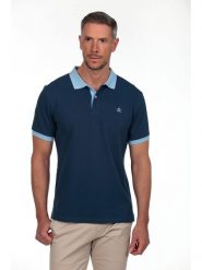 The Time of Bocha Koszulka polo w kolorze granatowym rozmiar: L. Niebieskie koszulki polo The Time of Bocha, l, bez wzorów, z bawełny, bez kołnierzyka, bez ramiączek. Za 104.99 zł.