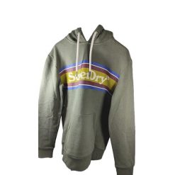 Bluza z kapturem w paski z logo Superdry Venue. Szare bluzy Superdry, m, bez wzorów, z kapturem. W wyprzedaży za 253.50 zł.