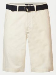 Petrol Industries Szorty materiałowe M-1040-SHO501 Biały Slim Fit. Białe szorty Petrol Industries, m, bez wzorów, z bawełny. Za 99.99 zł.