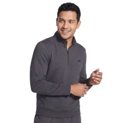 Bluza dresowa sportowa męska Weekend Easy ¼ Zip. Czarne bluzy bez kaptura Skechers, m, bez wzorów, z dresówki, bez kaptura. Za 259.99 zł.