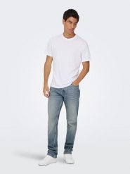 ONLY & SONS Dżinsy "Onsedge" - Straight fit - w kolorze błękitnym rozmiar: W32/L32. Niebieskie jeansy Only & Sons, l. Za 134.95 zł.