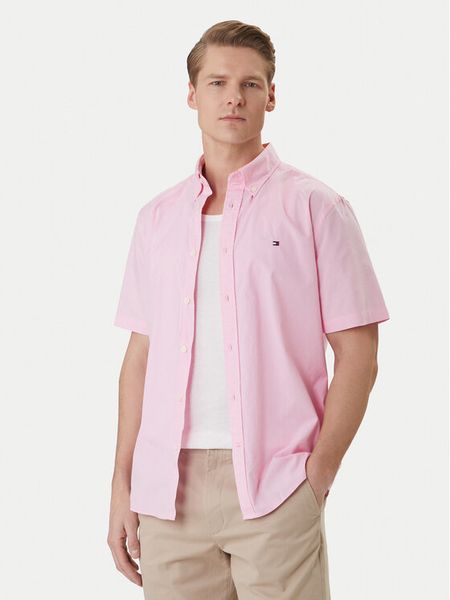 Tommy Hilfiger Koszula MW0MW42630 Różowy Regular Fit. Czerwone koszule Tommy Hilfiger, m, bez wzorów, z bawełny, bez kołnierzyka, bez ramiączek. Za 289.99 zł.