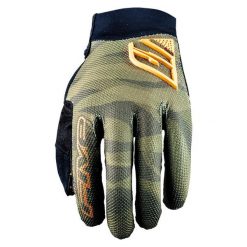 Rękawiczki XR-PRO - CAMO KHAKI/FLUO ORANGE (khaki/pomarańczowy kamuflaż) - L/10. Brązowe rękawiczki FIVE GLOVES, bez wzorów, ze skóry. Za 136.00 zł.