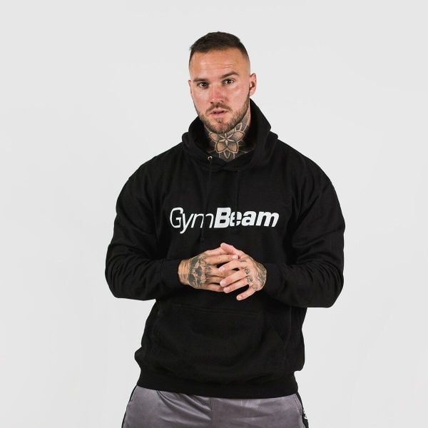 Bluza męska fitness z kapturem PRO Hoodie. Czarne bluzy z kapturem GYMBEAM, m, bez wzorów, z bawełny, z kapturem. Za 90.90 zł.