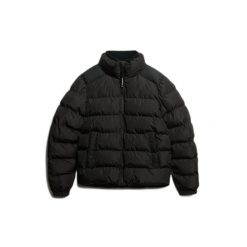 Kurtka puchowa Superdry. Czarne kurtki Superdry, na zimę, m, bez wzorów, z puchu, bez kaptura. Za 510.10 zł.