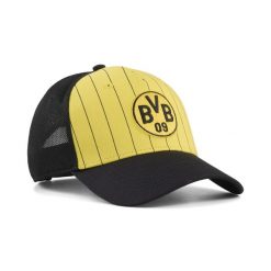Czapka typu trucker Borussia Dortmund KING PUMA. Czarne czapki z daszkiem Puma, na wiosnę, bez wzorów. Za 129.00 zł.