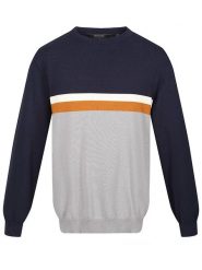 Regatta Sweter "Kaelen" w kolorze szaro-granatowym rozmiar: L. Niebieskie swetry nierozpinane Regatta, l, bez wzorów, z bawełny, bez kołnierzyka, bez ramiączek. Za 93.95 zł.